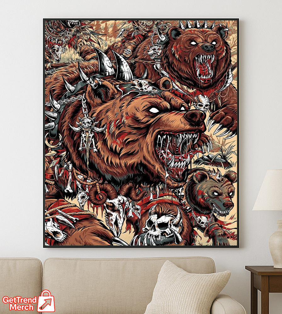 Metallica M72 Tour 2025 Denver Poster – Wild Battle Grizzly Bear Art Print, June 27 2025 Empower Field Concert by JML2Art
