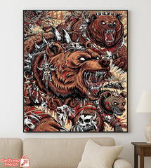 Metallica M72 Tour 2025 Denver Poster – Wild Battle Grizzly Bear Art Print, June 27 2025 Empower Field Concert by JML2Art