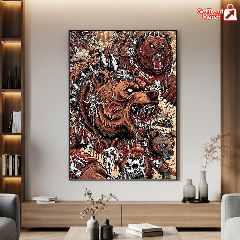 Metallica M72 Tour 2025 Denver Poster – Wild Battle Grizzly Bear Art Print, June 27 2025 Empower Field Concert by JML2Art