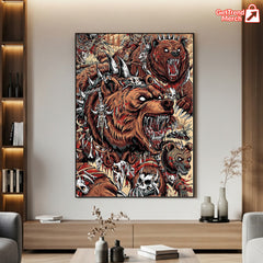 Metallica M72 Tour 2025 Denver Poster – Wild Battle Grizzly Bear Art Print, June 27 2025 Empower Field Concert by JML2Art