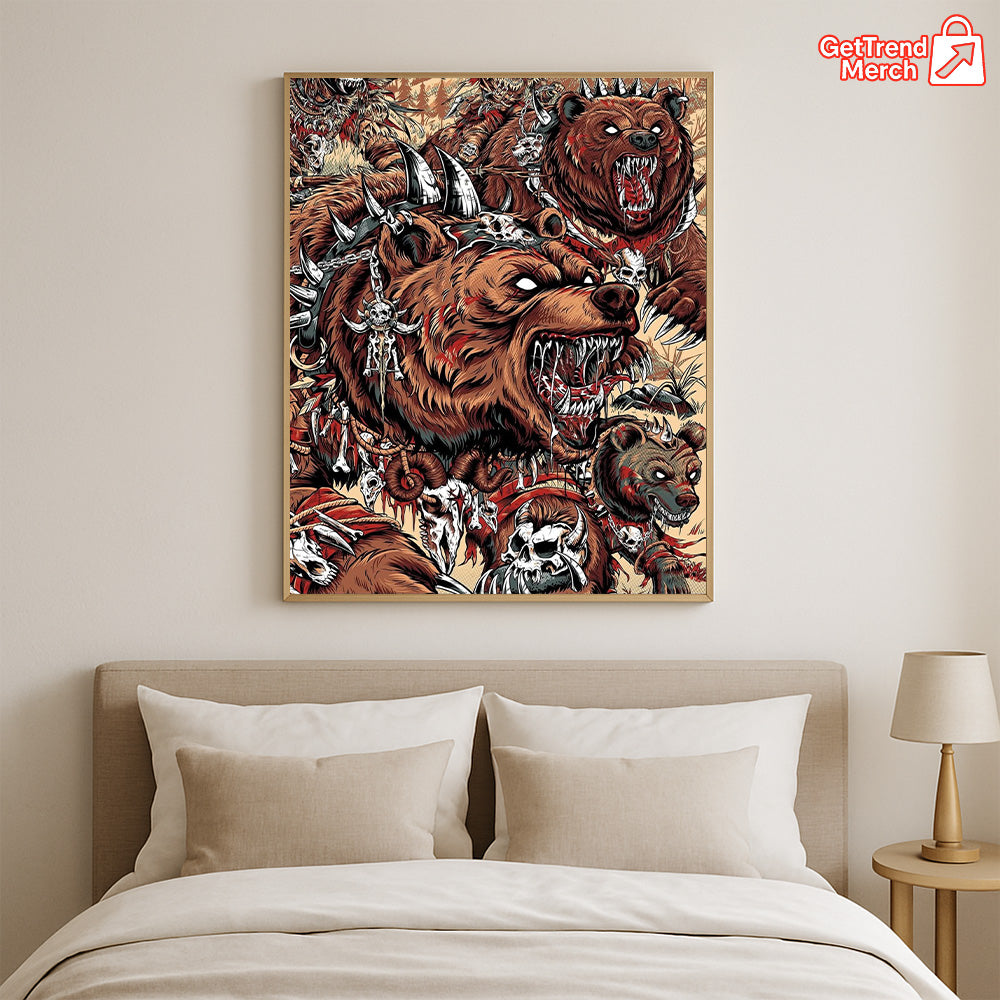 Metallica M72 Tour 2025 Denver Poster – Wild Battle Grizzly Bear Art Print, June 27 2025 Empower Field Concert by JML2Art