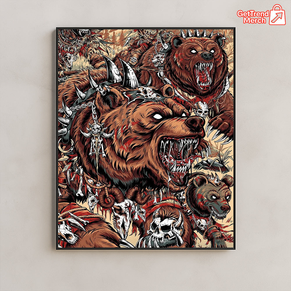 Metallica M72 Tour 2025 Denver Poster – Wild Battle Grizzly Bear Art Print, June 27 2025 Empower Field Concert by JML2Art