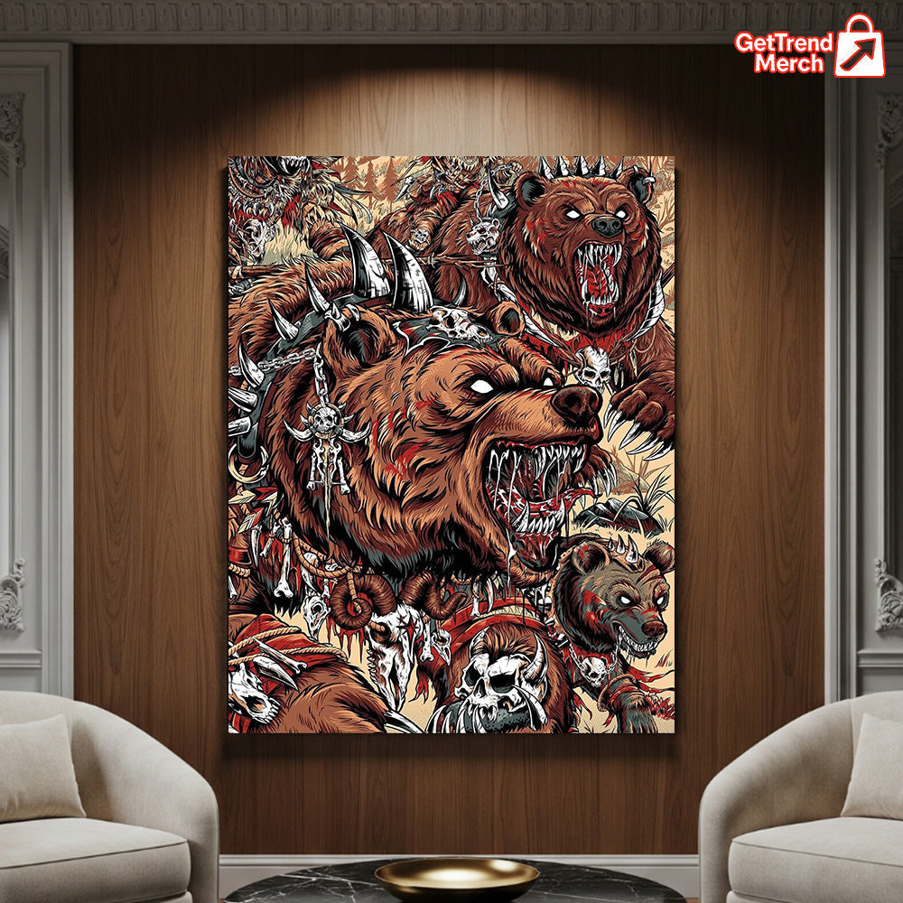 Metallica M72 Tour 2025 Denver Poster – Wild Battle Grizzly Bear Art Print, June 27 2025 Empower Field Concert by JML2Art - Get Trend Merch