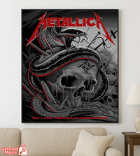 Metallica M72 Tour 2025 Nashville Poster – Snake & Skull Artwork Concert Print, May 1 Nissan Stadium Show - Get Trend Merch