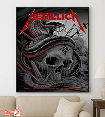 Metallica M72 Tour 2025 Nashville Poster – Snake & Skull Artwork Concert Print, May 1 Nissan Stadium Show