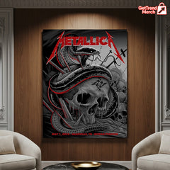 Metallica M72 Tour 2025 Nashville Poster – Snake & Skull Artwork Concert Print, May 1 Nissan Stadium Show