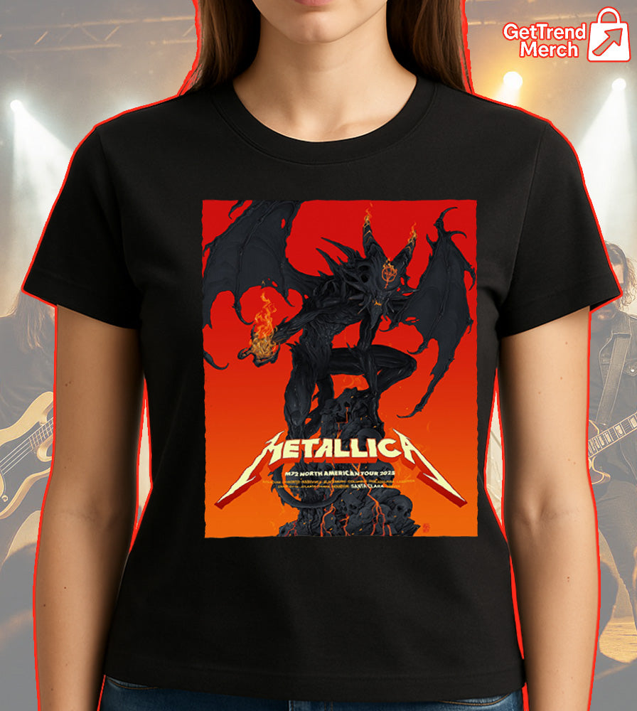 Metallica M72 Tour 2025 Santa Clara Pop-Up Dragon Shirt Vance Kelly Art - Get Trend Merch