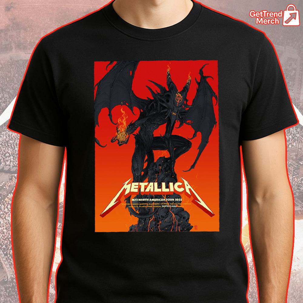 Metallica M72 Tour 2025 Santa Clara Pop-Up Dragon Shirt Vance Kelly Art - Get Trend Merch