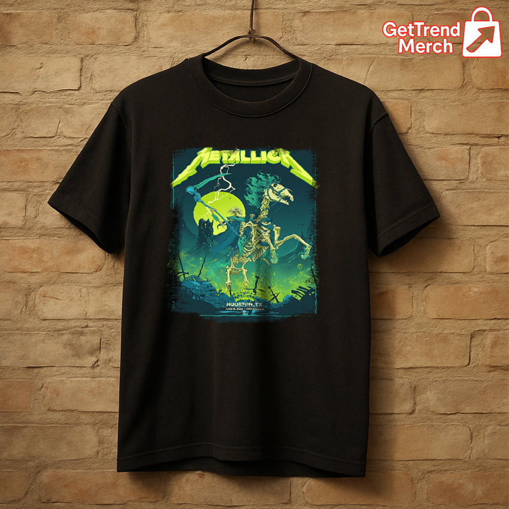 Metallica M72 Tour 2025 T-Shirt – June 14 “Tonight in Houston” Concert Tee, NRG Stadium - Get Trend Merch