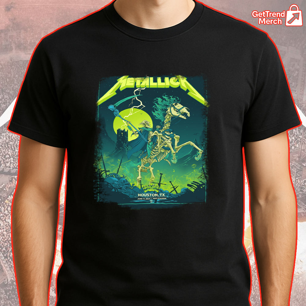 Metallica M72 Tour 2025 T-Shirt – June 14 “Tonight in Houston” Concert Tee, NRG Stadium