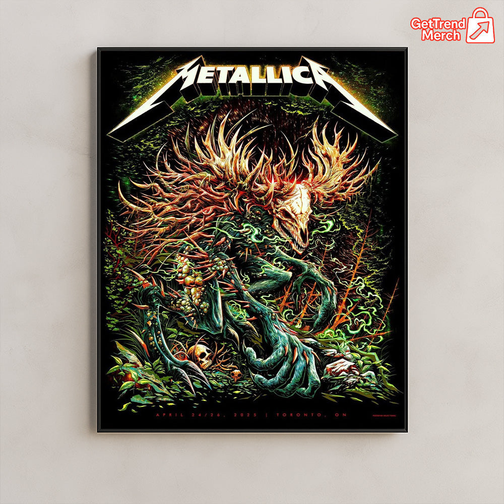 Metallica M72 Tour 2025 Toronto Canvas Poster – April 24/26 2025 Concert Art Print, Heavy Metal Wall Decor