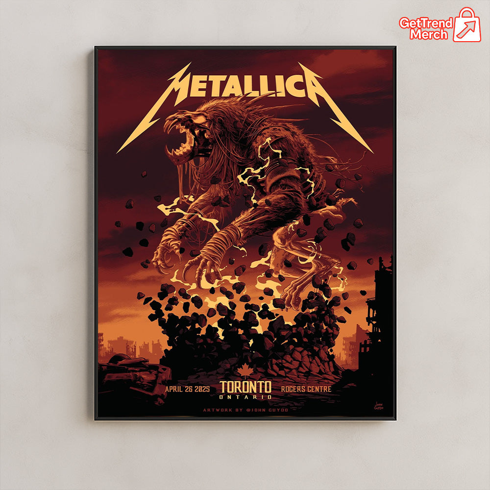 Metallica M72 Tour 2025 Toronto Poster – April 26 Rogers Centre Concert Print by John Guydo - Get Trend Merch