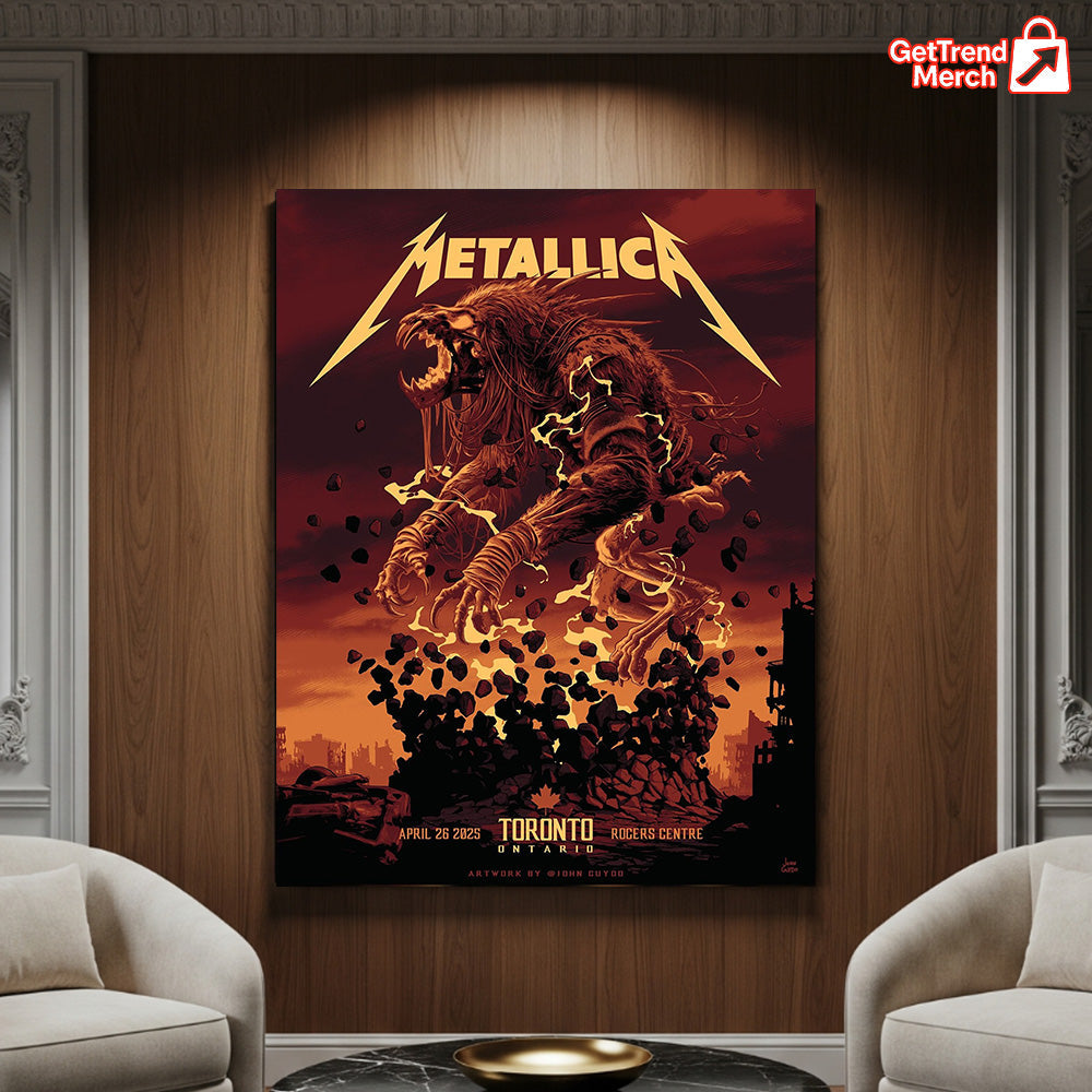 Metallica M72 Tour 2025 Toronto Poster – April 26 Rogers Centre Concert Print by John Guydo - Get Trend Merch