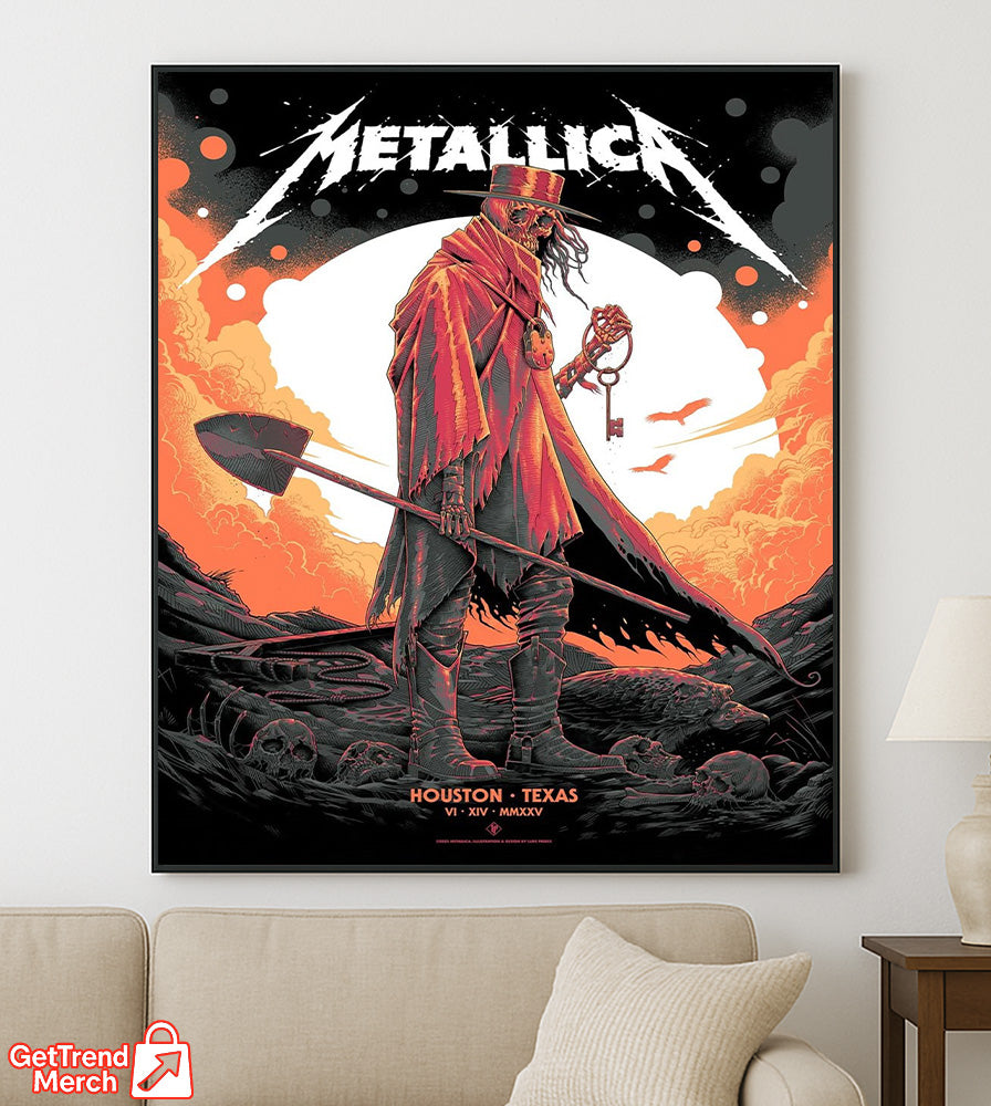 Metallica M72 Tour June 16 2025 Houston Texas NRG Stadium – Tonight In Houston Setlist Canvas Poster by Matt Ryan Tobin - Get Trend Merch