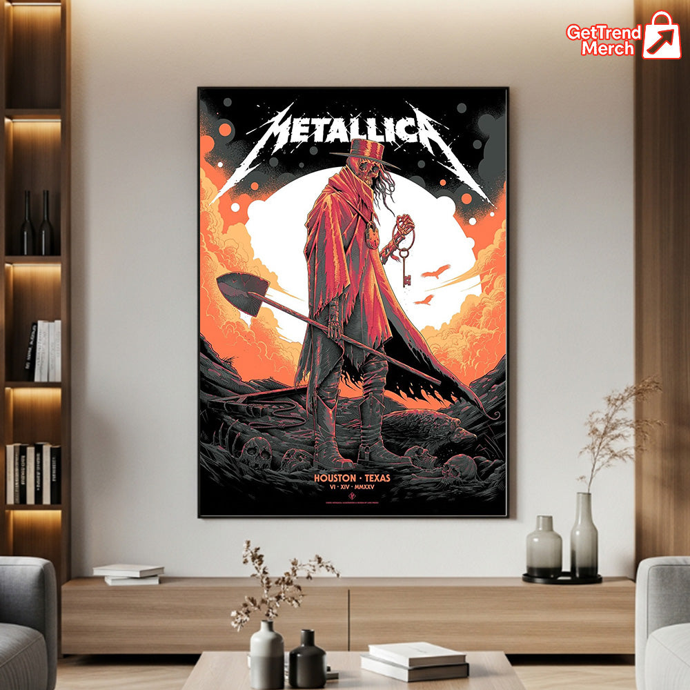 Metallica M72 Tour June 16 2025 Houston Texas NRG Stadium – Tonight In Houston Setlist Canvas Poster by Matt Ryan Tobin