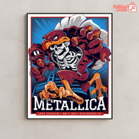 Metallica M72 Tour May 7 2025 Blacksburg Poster – Hokie Skeleton Mascot Concert Print, Lane Stadium Show - Get Trend Merch