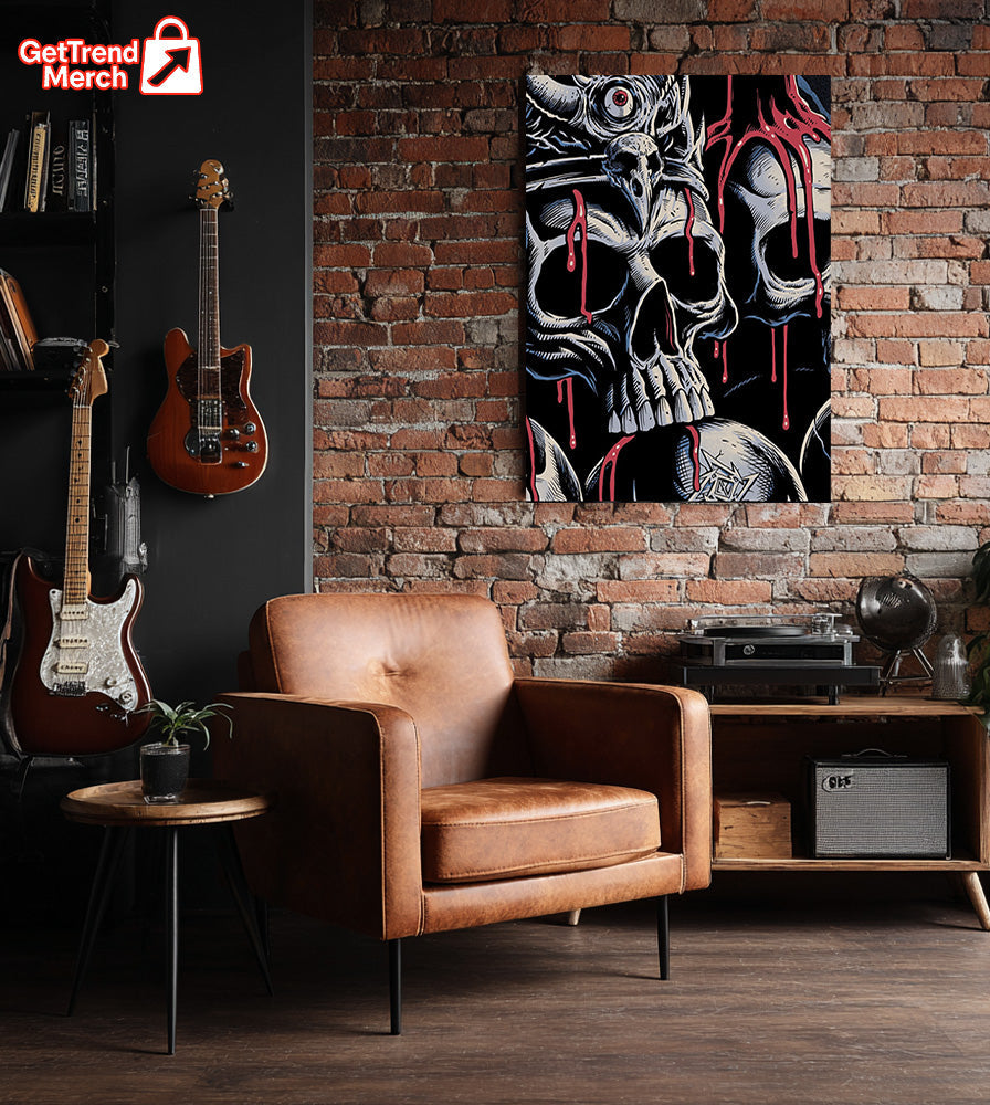 Metallica M72 World Tour 2025 Santa Clara Poster Canvas – Levi’s Stadium, Brandon Heart Skull Art - Get Trend Merch