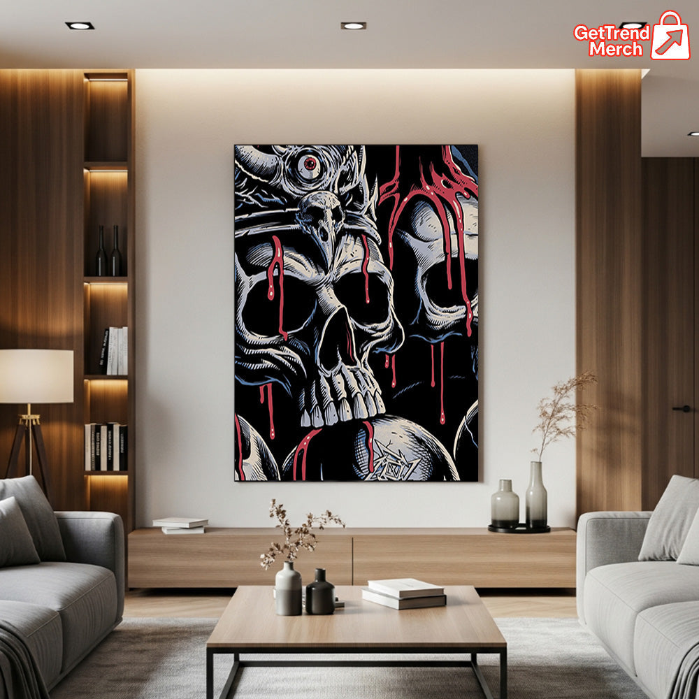 Metallica M72 World Tour 2025 Santa Clara Poster Canvas – Levi’s Stadium, Brandon Heart Skull Art - Get Trend Merch