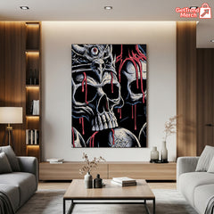 Metallica M72 World Tour 2025 Santa Clara Poster Canvas – Levi’s Stadium, Brandon Heart Skull Art