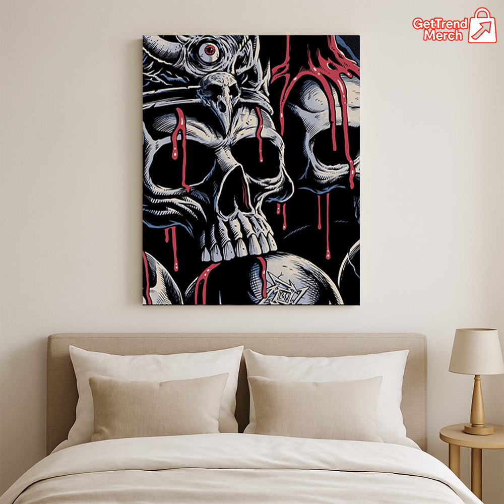 Metallica M72 World Tour 2025 Santa Clara Poster Canvas – Levi’s Stadium, Brandon Heart Skull Art - Get Trend Merch