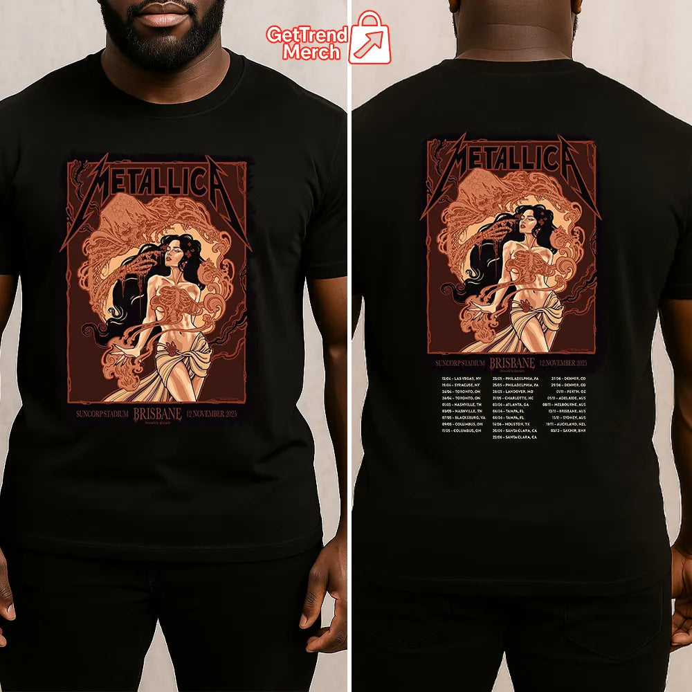 Metallica M72 World Tour Brisbane, Australia - Nov 12, 2025 Suncorp Stadium Tour T-Shirt