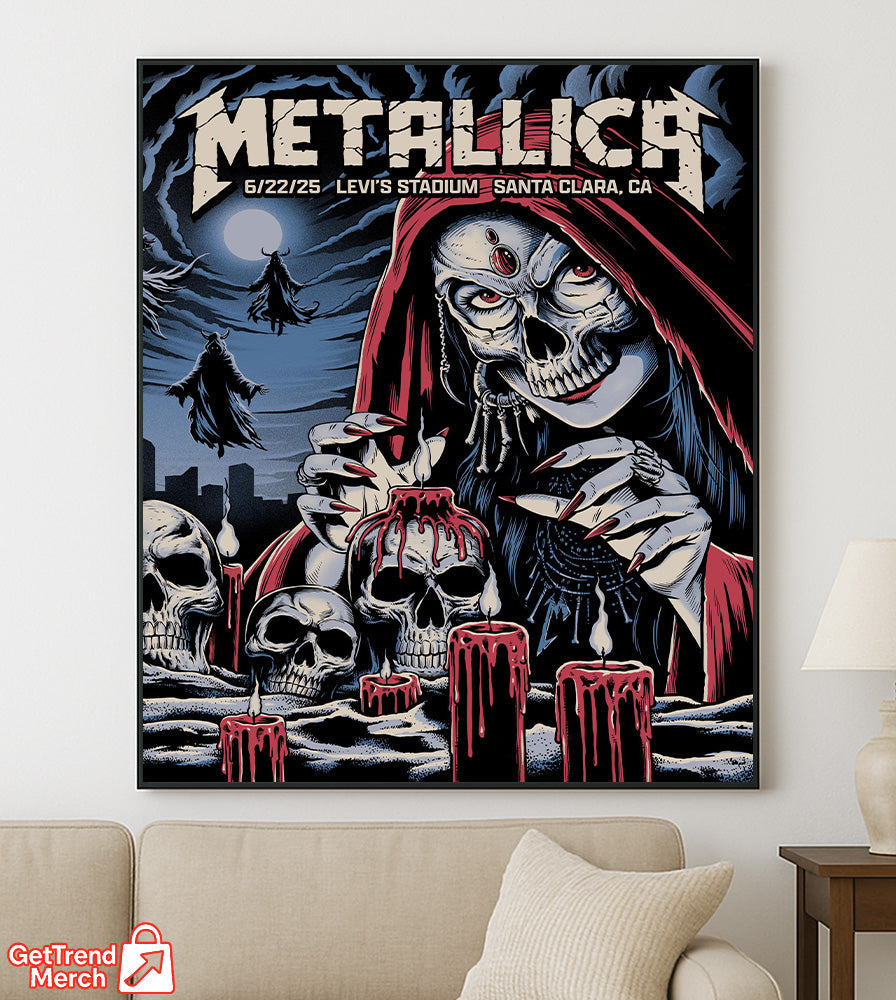 Metallica M72 World Tour – June 22, 2025 – Santa Clara, CA – Levi's Stadium – Night 2 Setlist Poster Canvas Wall Art - Get Trend Merch