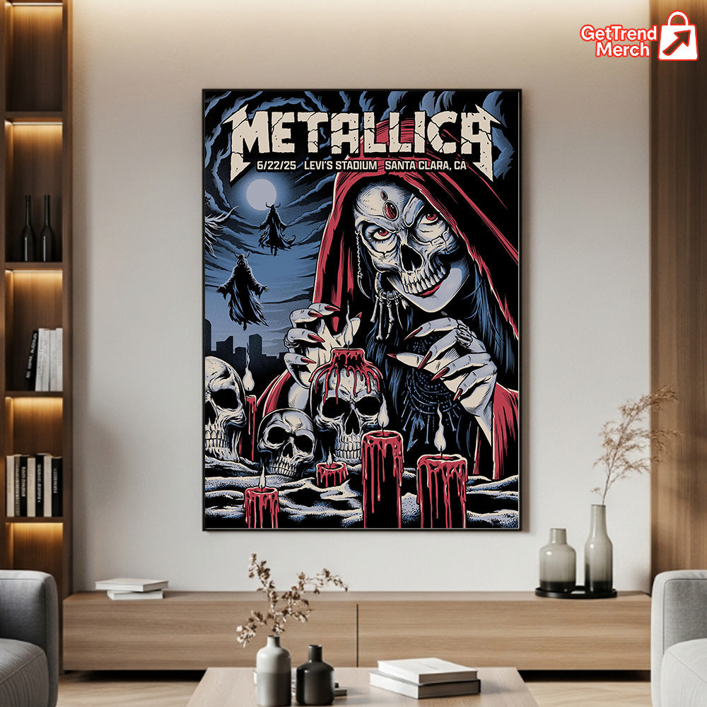 Metallica M72 World Tour – June 22, 2025 – Santa Clara, CA – Levi's Stadium – Night 2 Setlist Poster Canvas Wall Art - Get Trend Merch