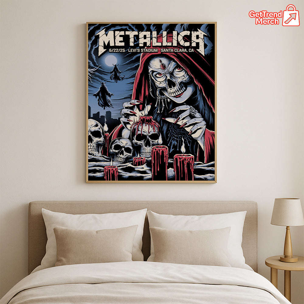 Metallica M72 World Tour – June 22, 2025 – Santa Clara, CA – Levi's Stadium – Night 2 Setlist Poster Canvas Wall Art - Get Trend Merch