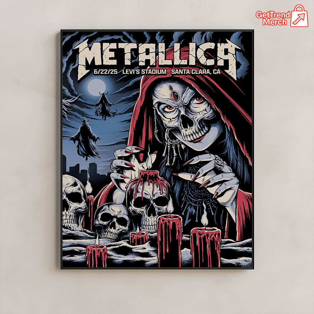Metallica M72 World Tour – June 22, 2025 – Santa Clara, CA – Levi's Stadium – Night 2 Setlist Poster Canvas Wall Art - Get Trend Merch