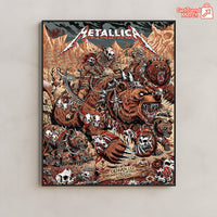 Metallica M72 World Tour – June 27, 2025 – Denver, CO – Empower Field at Mile High – Grizzly Bear War Setlist Poster Canvas Wall Art - Get Trend Merch