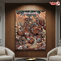 Metallica M72 World Tour – June 27, 2025 – Denver, CO – Empower Field at Mile High – Grizzly Bear War Setlist Poster Canvas Wall Art
