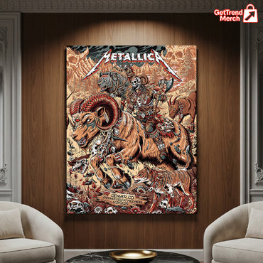 Metallica M72 World Tour – June 29, 2025 – Denver, CO – Empower Field at Mile High – Grizzly Bear War Setlist Poster Canvas Wall Art - Get Trend Merch