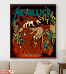 Metallica M72 World Tour May 23, 2025 Philadelphia, PA Lincoln Financial Field – Devil Hot Dog Snake Poster Canvas Wall Art