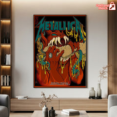 Metallica M72 World Tour May 23, 2025 Philadelphia, PA Lincoln Financial Field – Devil Hot Dog Snake Poster Canvas Wall Art