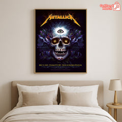 Metallica M72 World Tour May 31 2025, Charlotte NC Bank of America Stadium - Skull Eye Poster Canvas Wall Art