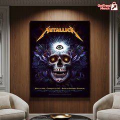 Metallica M72 World Tour May 31 2025, Charlotte NC Bank of America Stadium - Skull Eye Poster Canvas Wall Art