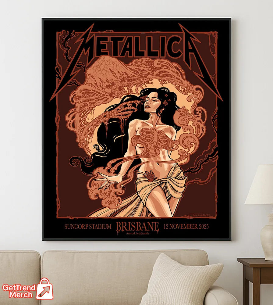 Metallica M72 World Tour November 12 2025 Brisbane Australia Suncorp Stadium Poster Canvas Wall Art