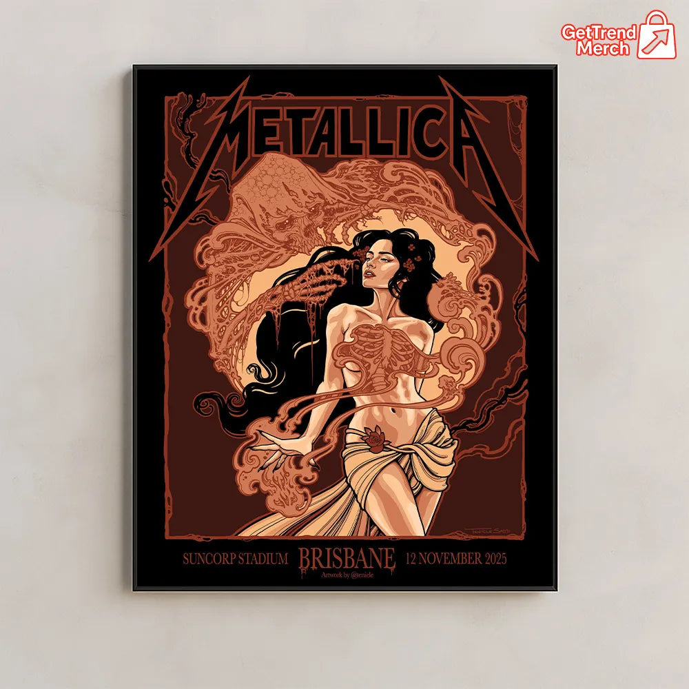 Metallica M72 World Tour November 12 2025 Brisbane Australia Suncorp Stadium Poster Canvas Wall Art