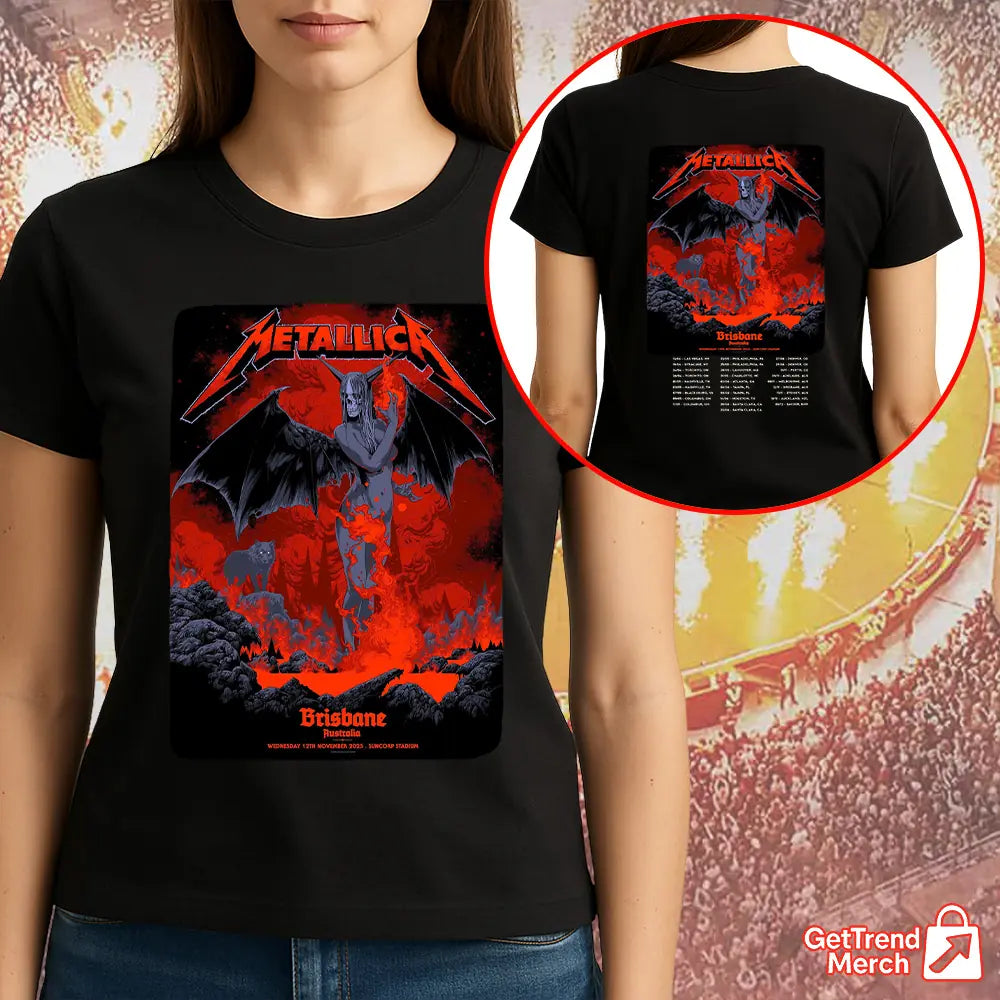 Metallica M72 World Tour November 12, 2025 Brisbane, Australia - Suncorp Stadium Tour Shirt