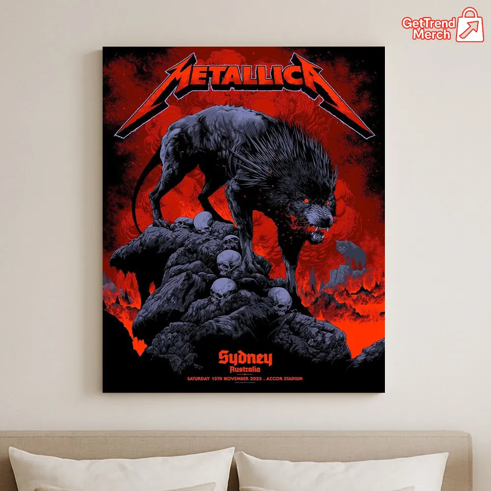Metallica M72 World Tour November 15, 2025 Sydney Australia - Accor Stadium Poster Canvas Wall Art