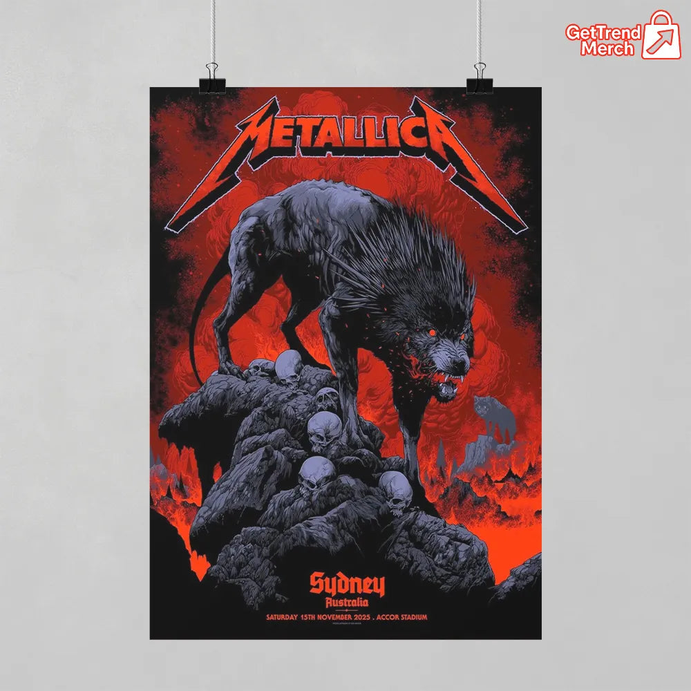 Metallica M72 World Tour November 15, 2025 Sydney Australia - Accor Stadium Poster Canvas Wall Art