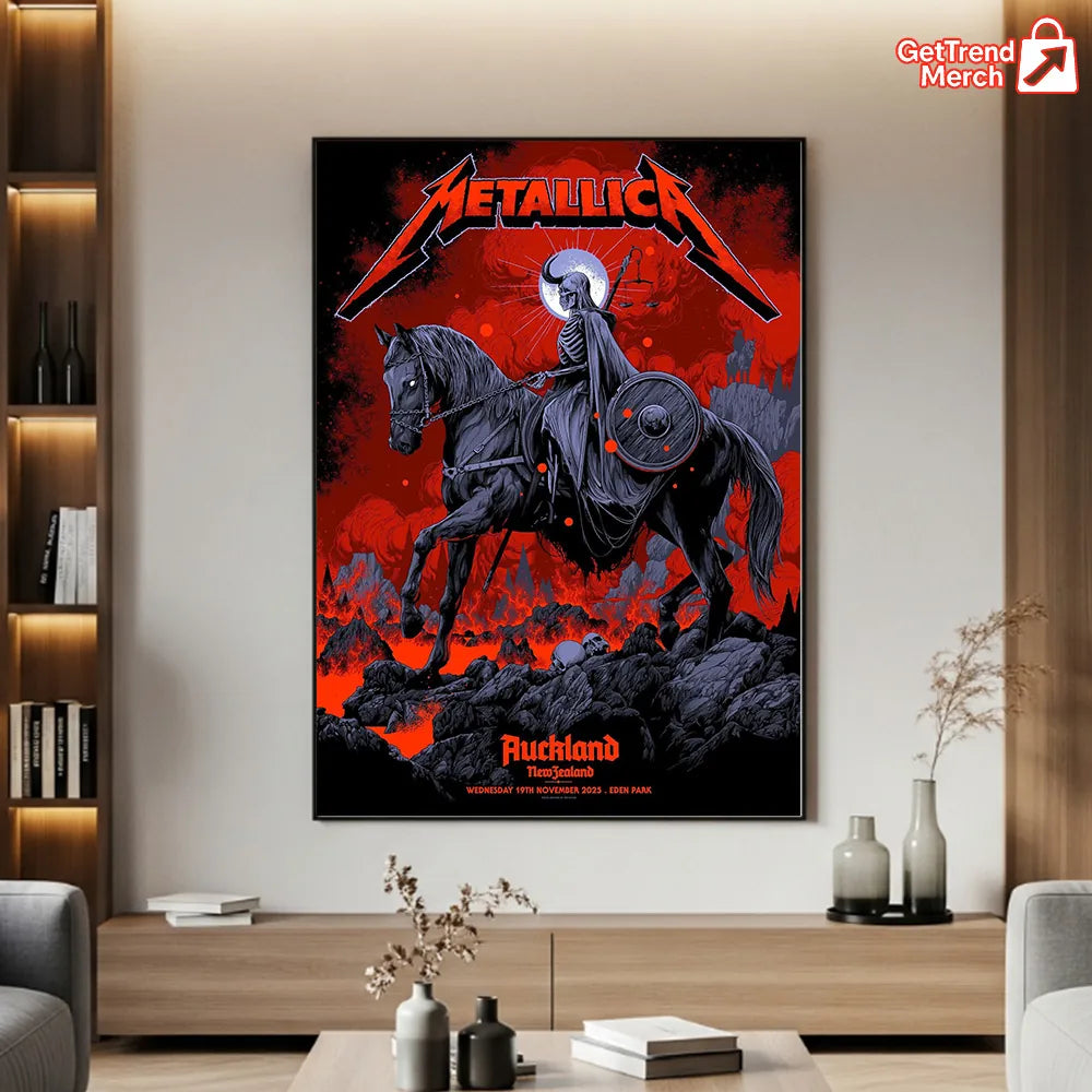 Metallica M72 World Tour November 19, 2025 Auckland New Zealand Eden Park Poster Canvas Wall Art