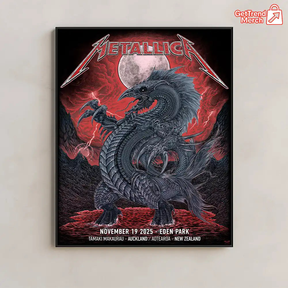 Metallica M72 World Tour November 19 2025 Auckland New Zealand Eden Park Poster Canvas Wall Art
