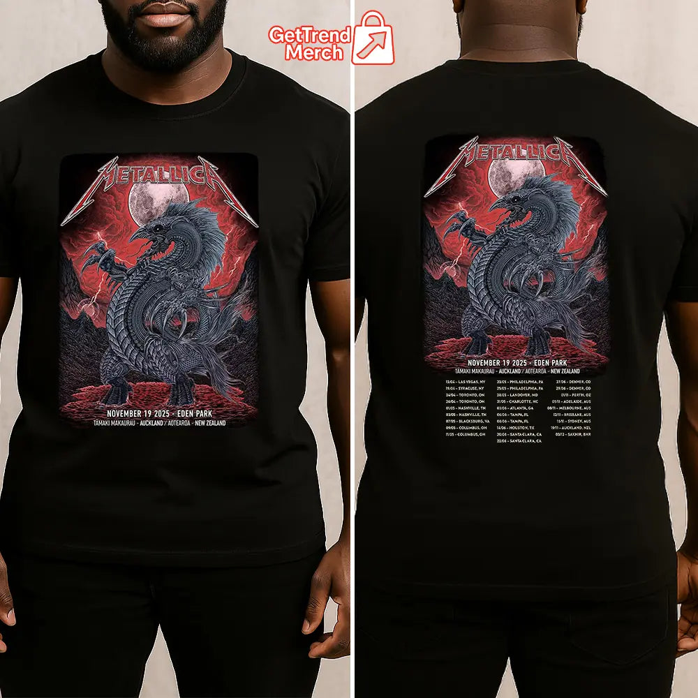 Metallica M72 World Tour November 19 2025 Auckland New Zealand Eden Park Tour Shirt