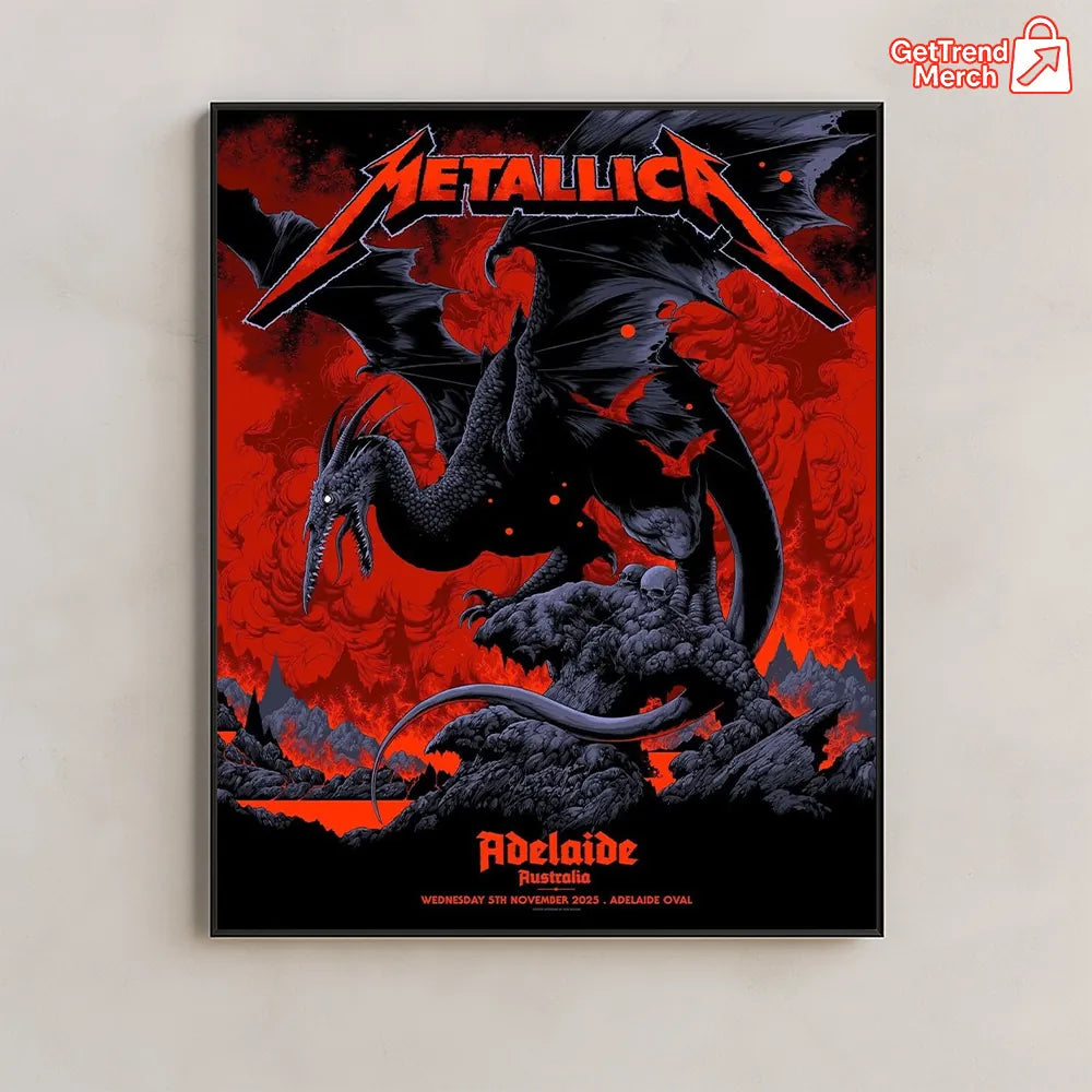 Metallica M72 World Tour November 5, 2025 Adelaide, Australia - Adelaide Oval Poster Canvas Wall Art