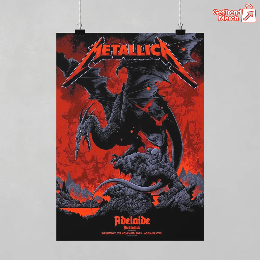 Metallica M72 World Tour November 5, 2025 Adelaide, Australia - Adelaide Oval Poster Canvas Wall Art