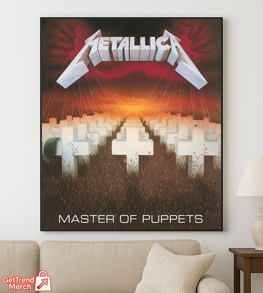Metallica Master of Puppets Canvas Poster – Iconic Album Cover Wall Art Print, Heavy Metal Home Decor