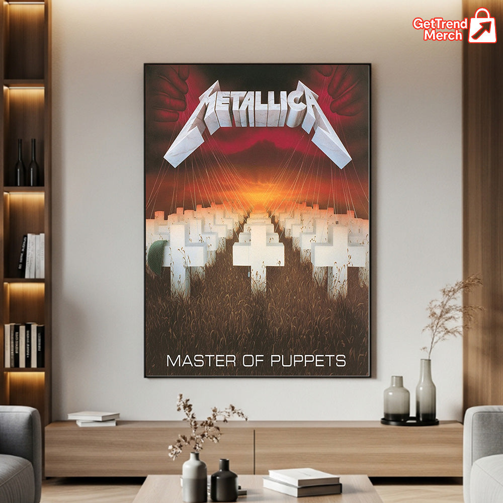 Metallica Master of Puppets Canvas Poster – Iconic Album Cover Wall Art Print, Heavy Metal Home Decor