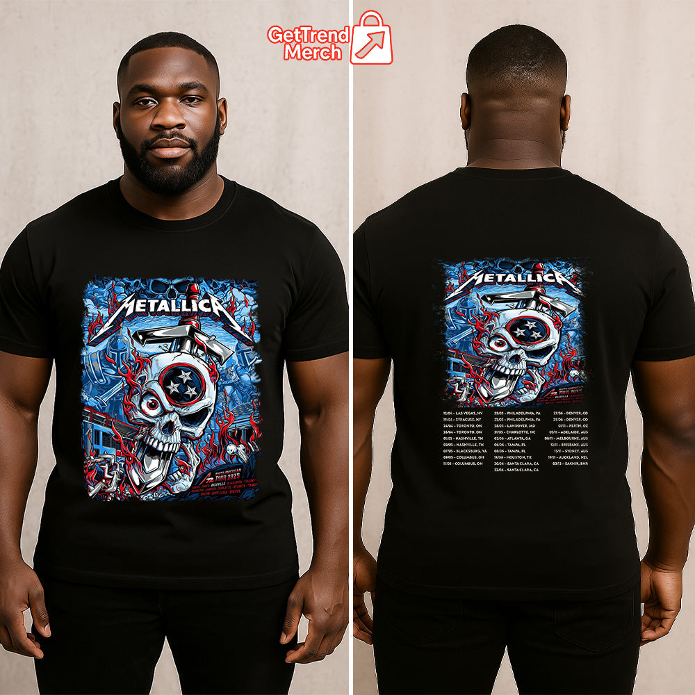 Metallica Nashville 2025 Warrior Skull T-Shirt | M72 North American Tour Shirt – May 1 Nissan Stadium