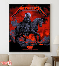 Metallica, Perth, Australia, Optus Stadium, 2025, Poster Canvas Wall Art, Concert Poster, Tour Merch Style, Fan-Made Tribute, Collector
